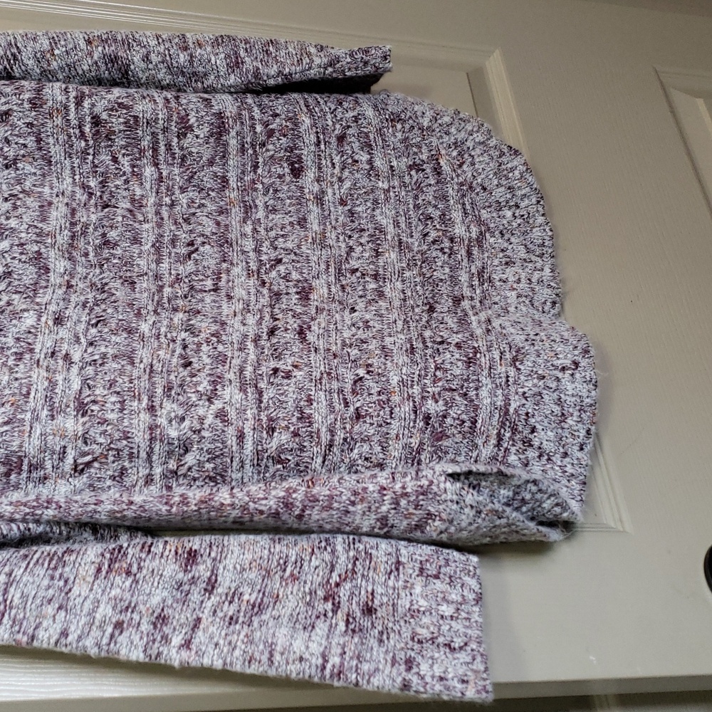Christopher & Banks Burgundy blend knit cowl neck long sleeve sweater medium - Picture 3 of 6